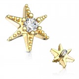 Embout microdermal étoile de mer jaune avec strass (D10)