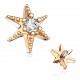 Embout microdermal étoile de mer rose avec strass (D10)