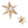 Embout microdermal étoile de mer rose avec strass (D10)