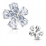 Embout microdermal fleur grise cinq pétales (D11)