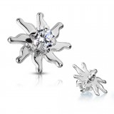 Embout microdermal soleil gris strass transparent (D13)
