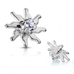 Embout microdermal soleil gris strass transparent (D13)