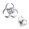 Embout microdermal biohazard gris strass (D14)