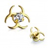 Embout microdermal biohazard jaune strass (D14)
