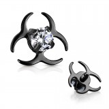Embout microdermal biohazard noir strass (D14)