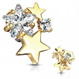 Embout microdermal jaune avec trois étoiles (D15)