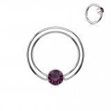 Piercing micro-bcr 83 - Strass plat lilas