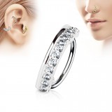 Piercing micro-bcr 161 - Gris 0,8 ou 1mm avec ligne de strass