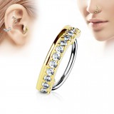 Piercing micro-bcr 161 - Jaune 0,8 ou 1mm avec ligne de strass
