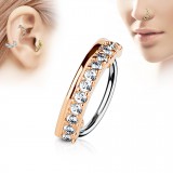 Piercing micro-bcr 161 - Rose 0,8 ou 1mm avec ligne de strass