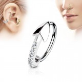 Piercing micro-bcr 162 - Gris 0,8 ou 1mm avec ligne de strass et flèche