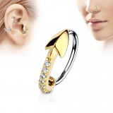 Piercing micro-bcr 162 - Jaune 0,8 ou 1mm avec ligne de strass et flèche