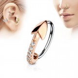 Piercing micro-bcr 162 - Rose 0,8 ou 1mm avec ligne de strass et flèche