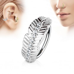 Piercing micro-bcr 163 - Gris 0.8 ou 1mm plume et strass