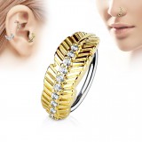 Piercing micro-bcr 163 - Jaune 0.8 ou 1mm plume et strass