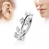 Piercing micro-bcr 166 - Gris 0,8 ou 1mm avec feuille et strass
