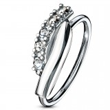 Piercing micro-bcr 169 - Deux lignes et strass transparents