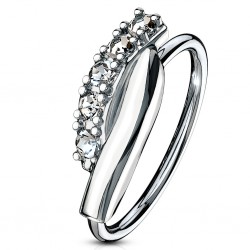 Piercing micro-bcr 169 - Deux lignes et strass transparents
