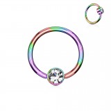 Piercing micro-bcr 137 - Anodisé titane rainbow strass plat