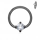 Piercing micro-bcr 141 - Anodisé titane noir cristal rond