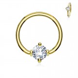 Piercing micro-bcr 141 - Gold-ip jaune cristal rond