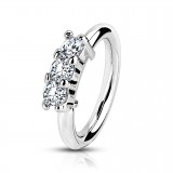 Piercing micro-bcr 173 - Gris trois strass transparents