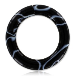 Anneau brisé acrylique style marbre noir 3 à 6mm