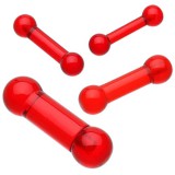 Barbell UV en acrylique rouge 2,5 à 10mm