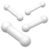 Barbell UV en acrylique blanc 2,5 à 10mm