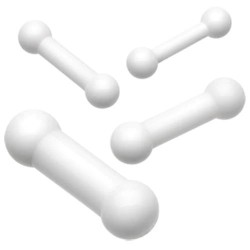 Barbell UV en acrylique blanc 2,5 à 10mm