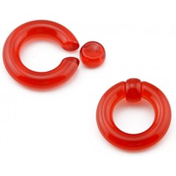Piercing anneau UV acrylique rouge 03 à 06mm