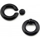 Piercing anneau UV acrylique noir 03 à 06mm