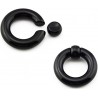 Piercing anneau UV acrylique noir 03 à 06mm