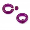 Piercing anneau UV acrylique lilas 03 à 06mm