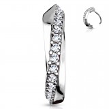 Piercing micro-bcr 195 - Gris vrillé avec cristaux