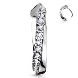 Piercing micro-bcr 195 - Gris vrillé avec cristaux
