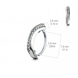 Piercing micro-bcr 195 - Gris vrillé avec cristaux