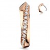 Piercing micro-bcr 195 - Rose vrillé avec cristaux