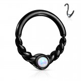Piercing micro-bcr 56 - Noir vrillé opale
