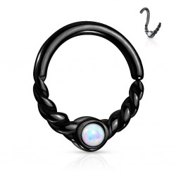Piercing micro-bcr 56 - Noir vrillé opale