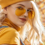 Piercing micro-bcr 78 - Jaune sept billes