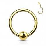 Piercing micro-bcr 90 - Anneau brisé jaune avec boule