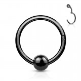 Piercing micro-bcr 90 - Anneau brisé noir avec boule