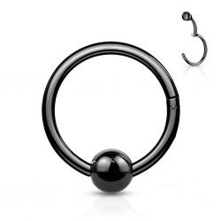 Piercing micro-bcr 90 - Anneau brisé noir avec boule