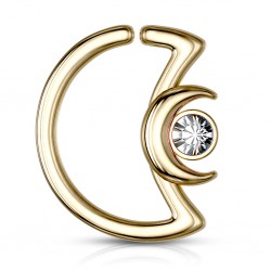 Piercing micro-bcr 183 - Jaune lune et strass
