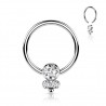 Piercing micro-bcr 206 - Gris trois strass et boule