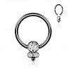 Piercing micro-bcr 206 - Noir trois strass et boule