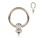 Piercing micro bcr Rose trois strass et boule (206)