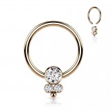 Piercing micro-bcr 206 - Rose trois strass et boule
