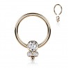 Piercing micro bcr Rose trois strass et boule (206)